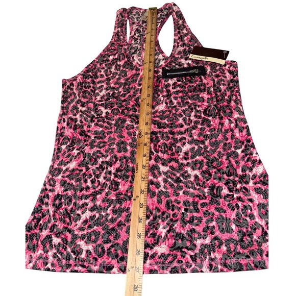 Pink & Black Leopard Print Racerback Tank Top With Zipper Accent By Loveappella - Picture 7 of 7